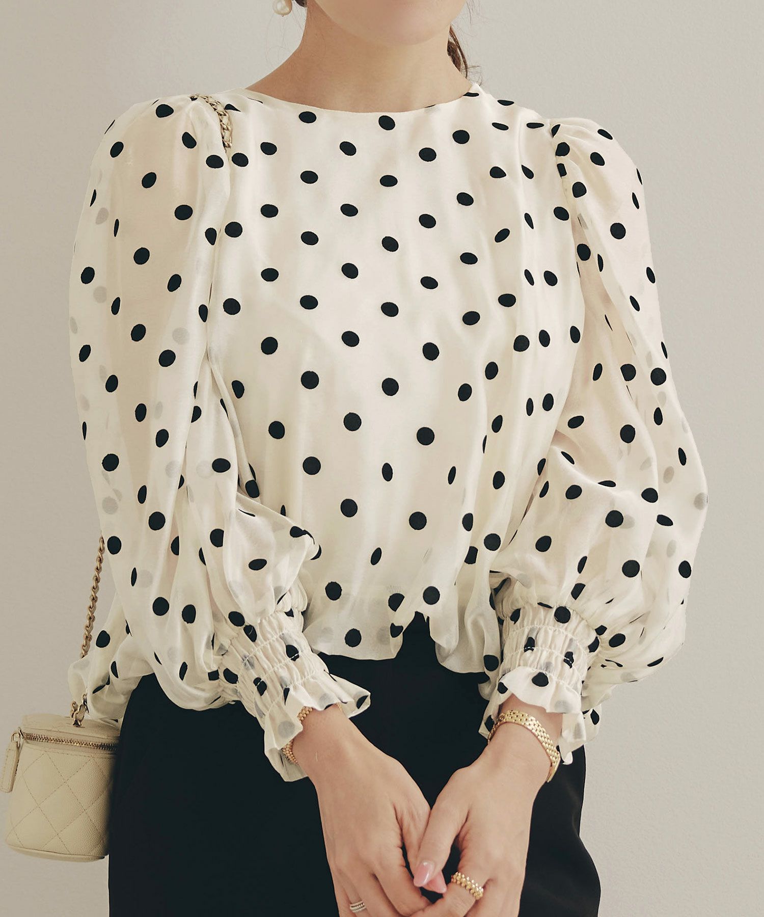 新色追加 手洗い可 長袖 大人カジュアル オフィス きれいめ フェニミン シアー オールシーズン 柄 ジョイントスペース