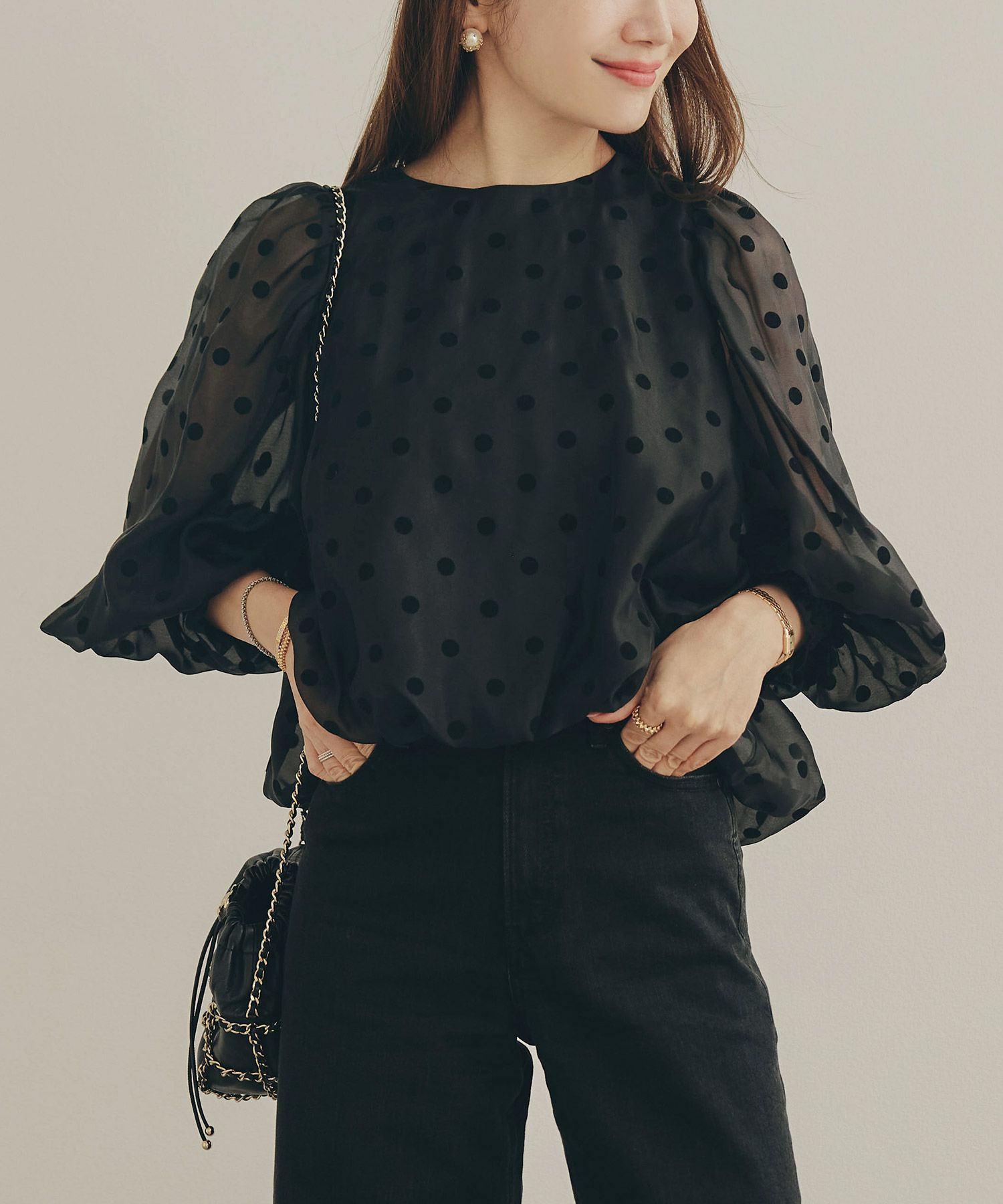 新色追加 手洗い可 長袖 大人カジュアル オフィス きれいめ フェニミン シアー オールシーズン 柄 ジョイントスペース