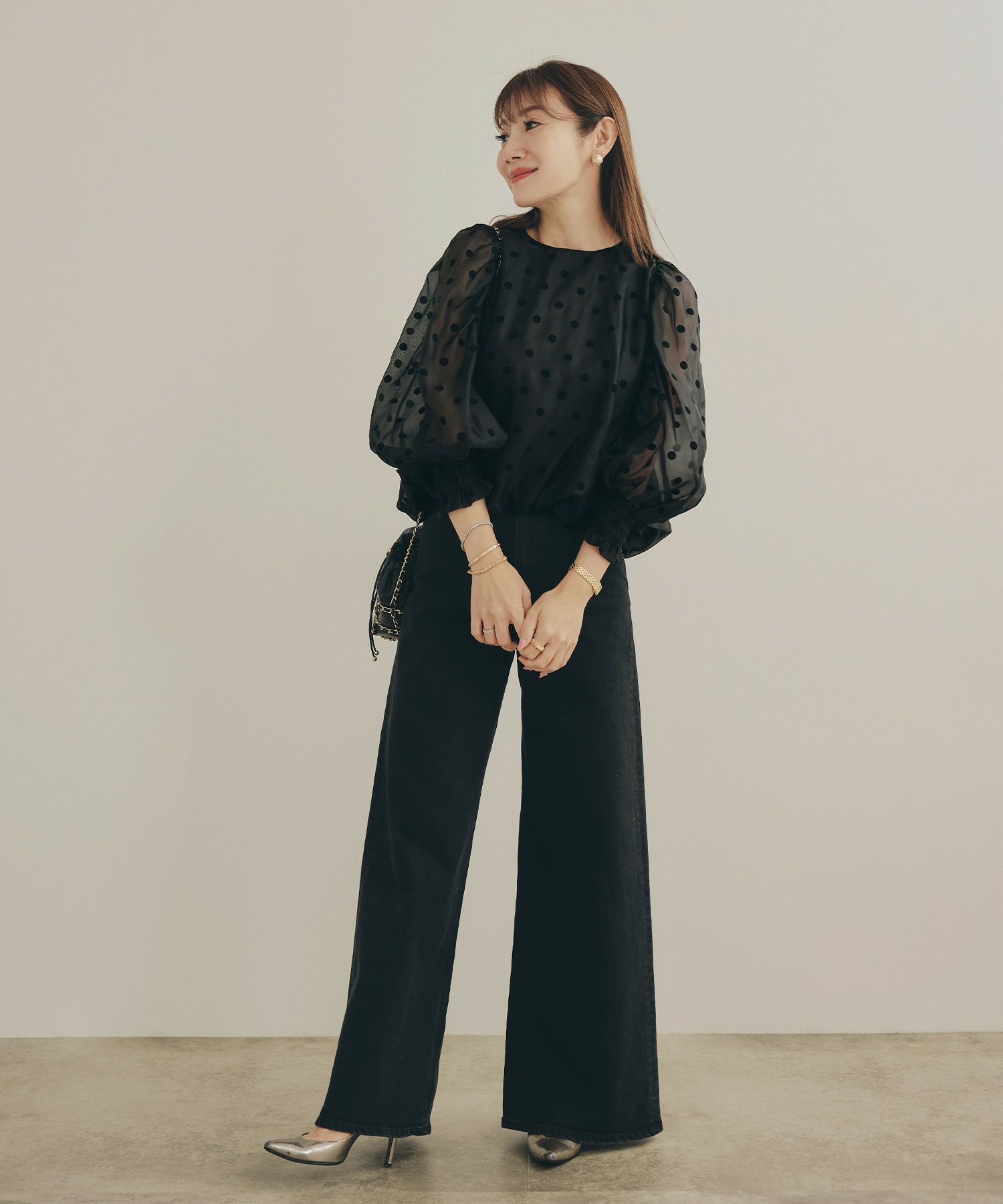 新色追加 手洗い可 長袖 大人カジュアル オフィス きれいめ フェニミン シアー オールシーズン 柄 ジョイントスペース