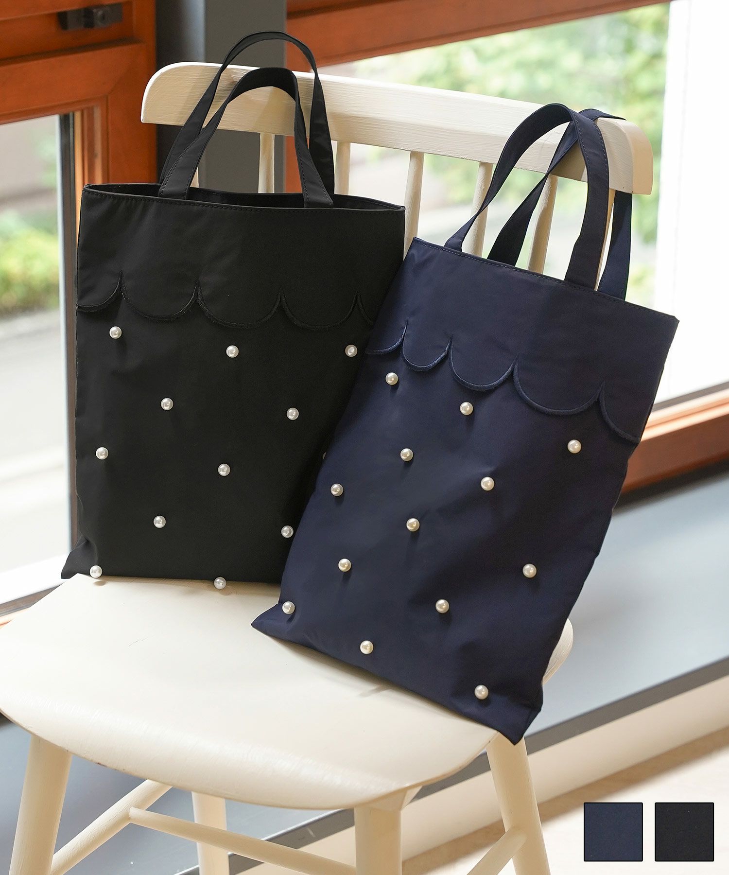 スカラップ パール バッグ 縦型 Liala×PG