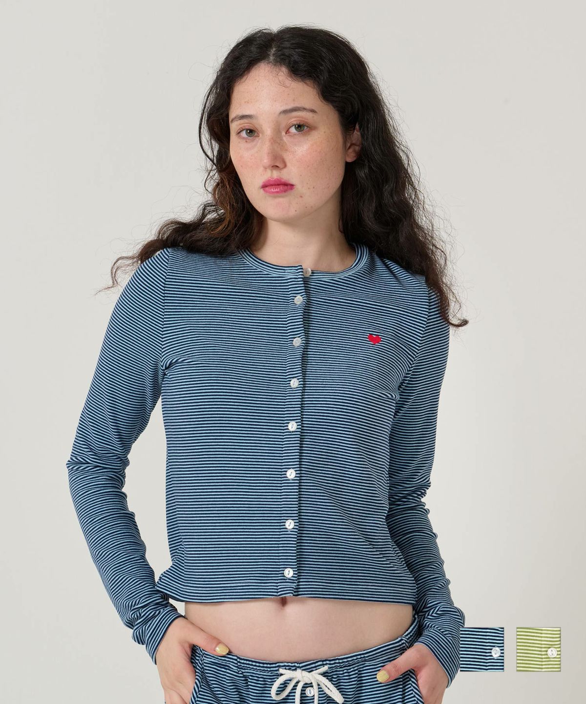 ボーダー/カーディガン/ハート