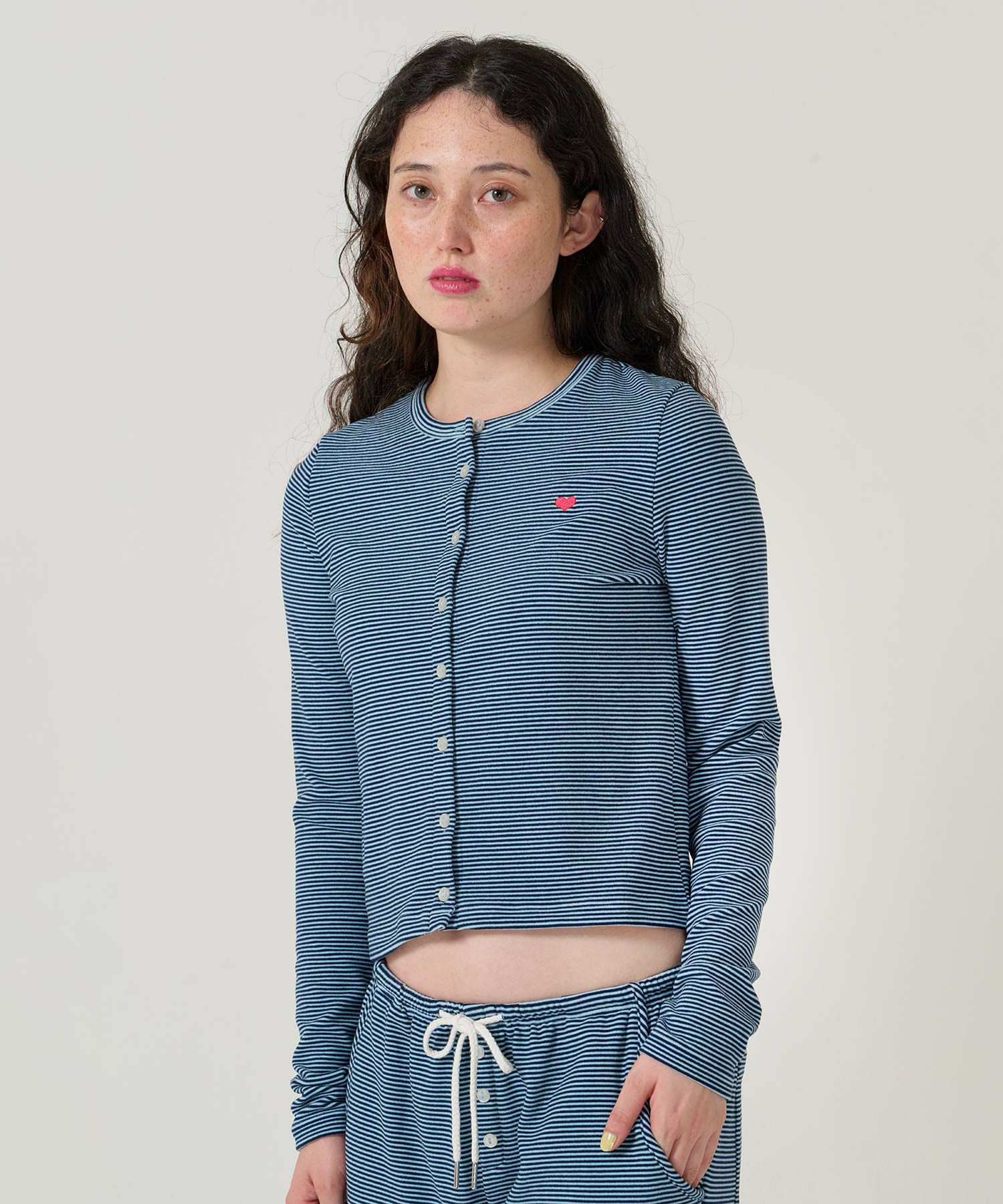 ボーダー/カーディガン/ハート