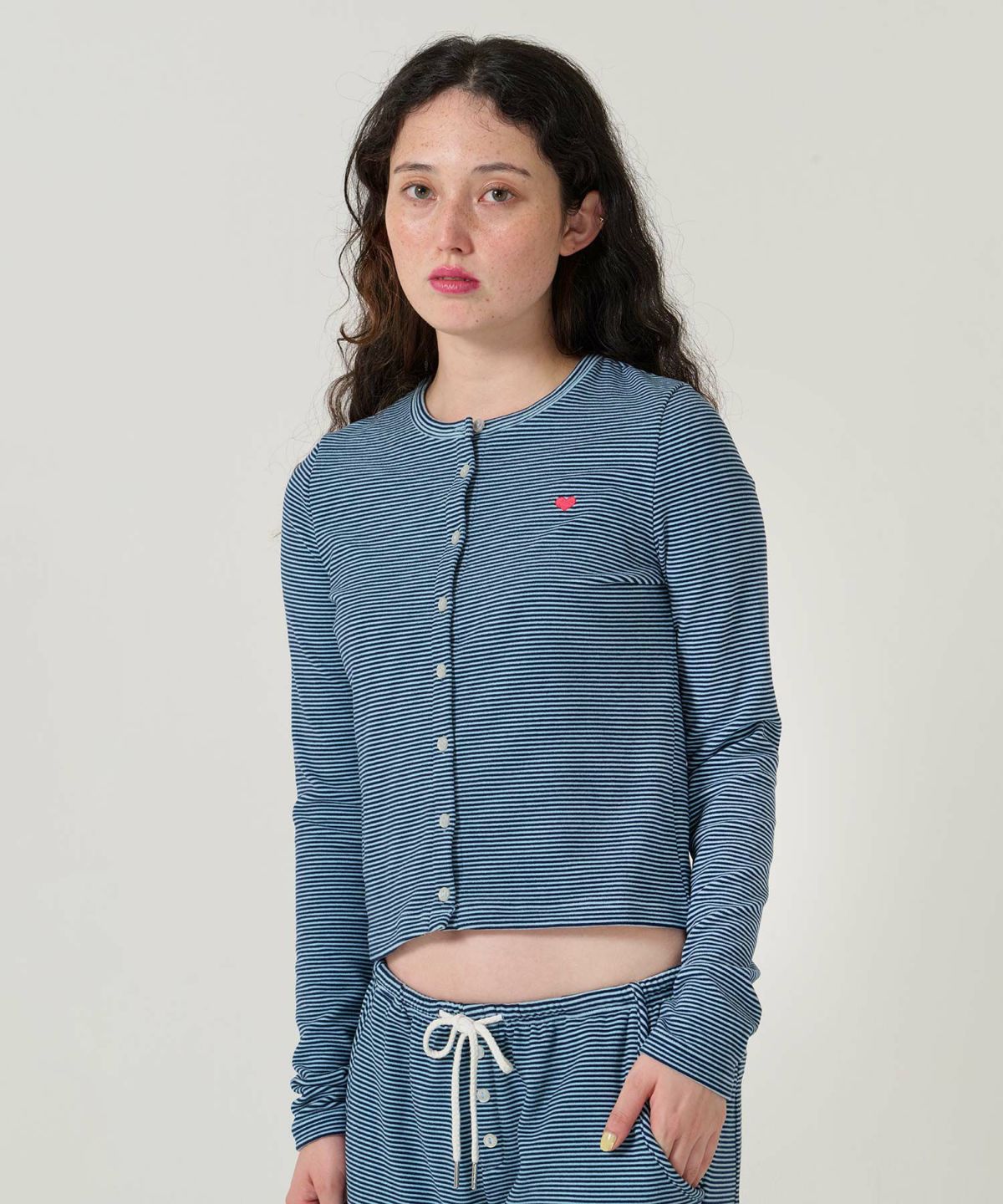 ボーダー/カーディガン/ハート