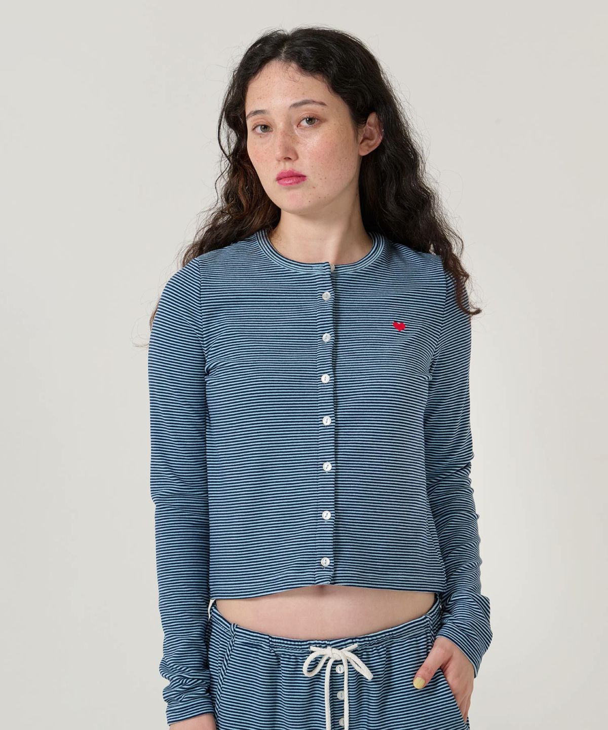 ボーダー/カーディガン/ハート