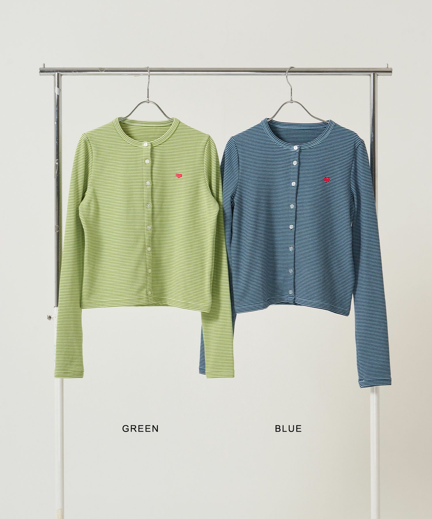 ボーダー/カーディガン/ハート