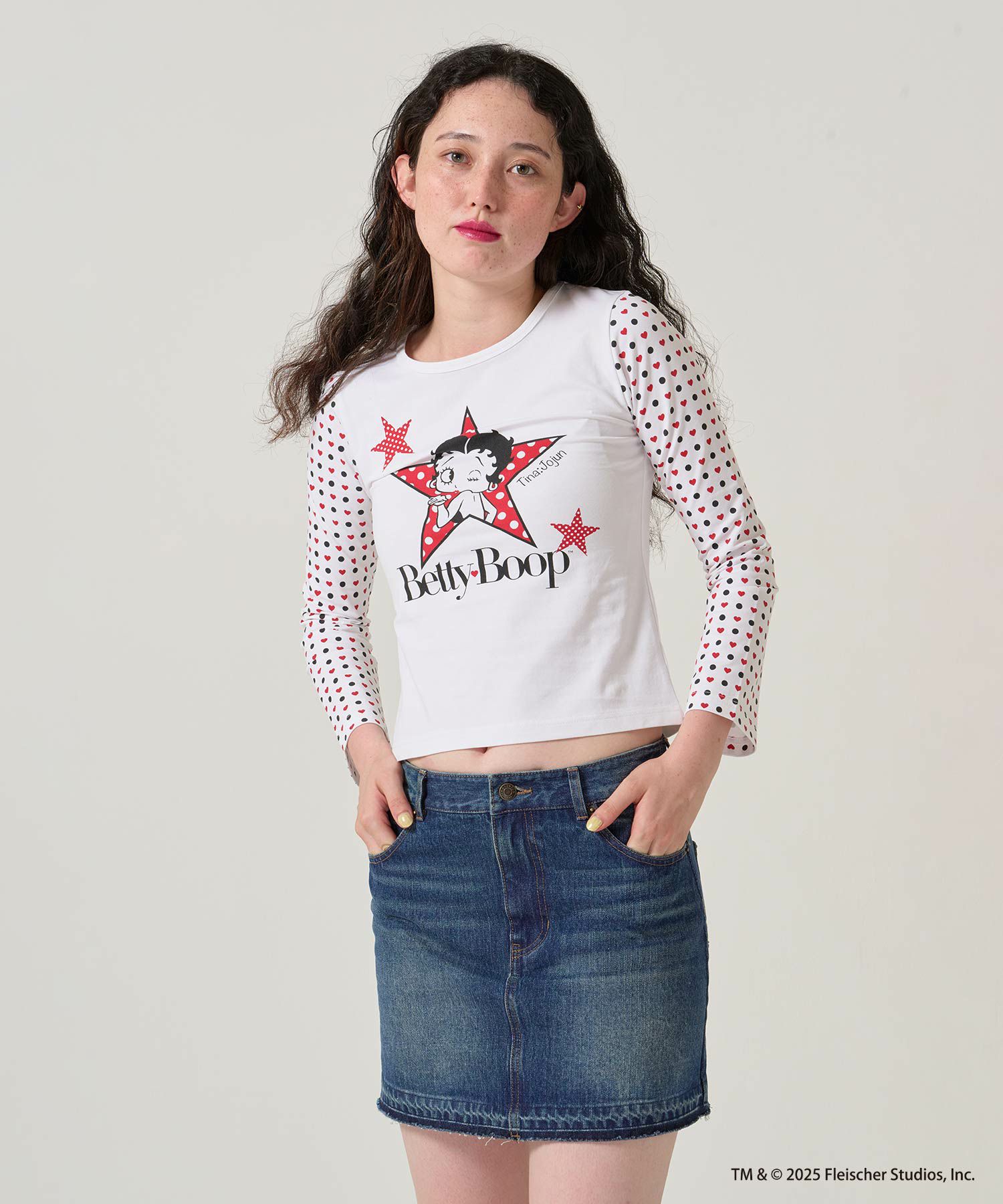 パッチワーク/デニム/ミニスカート