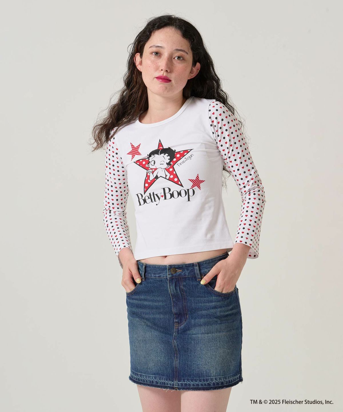 パッチワーク/デニム/ミニスカート