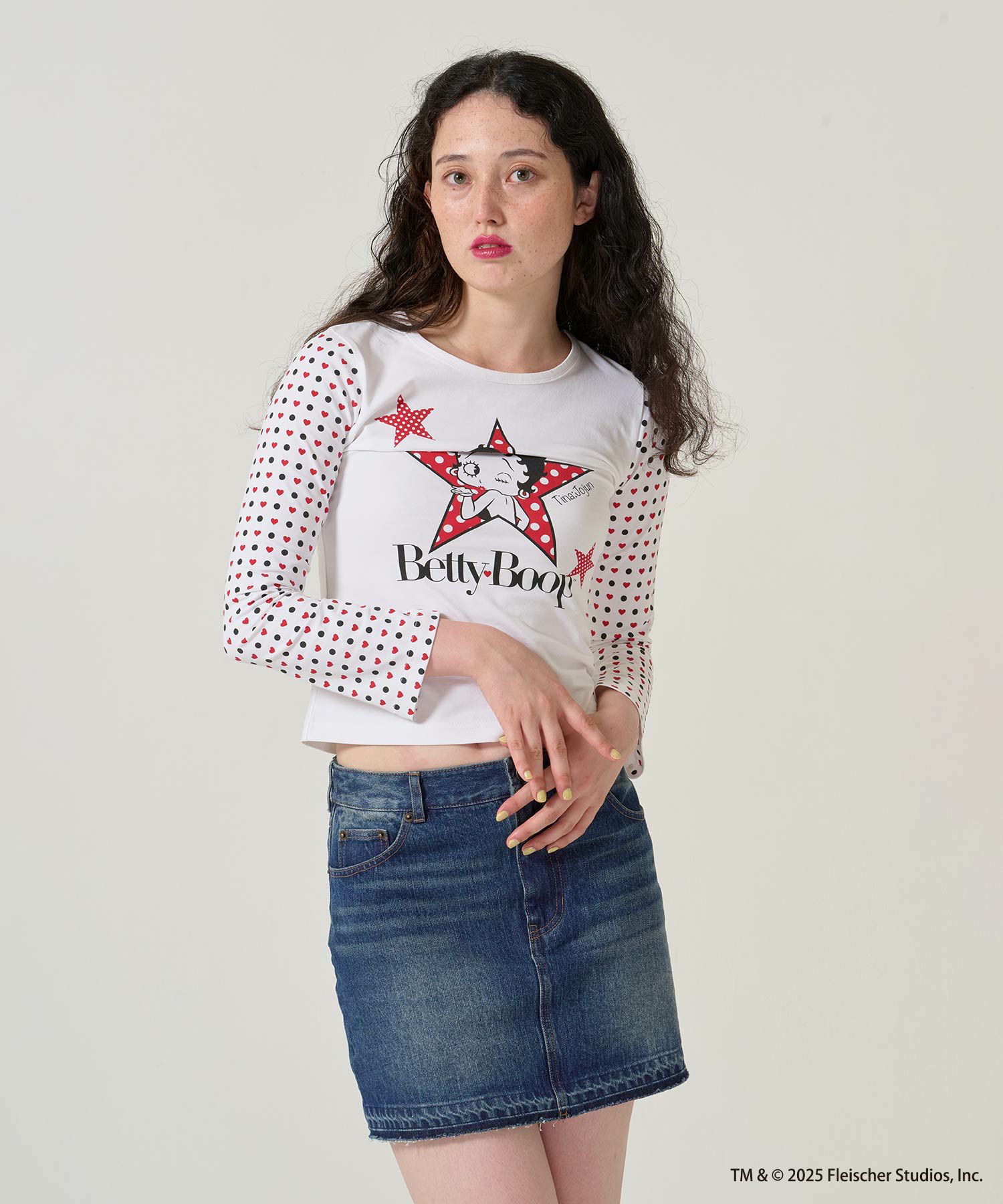 パッチワーク/デニム/ミニスカート