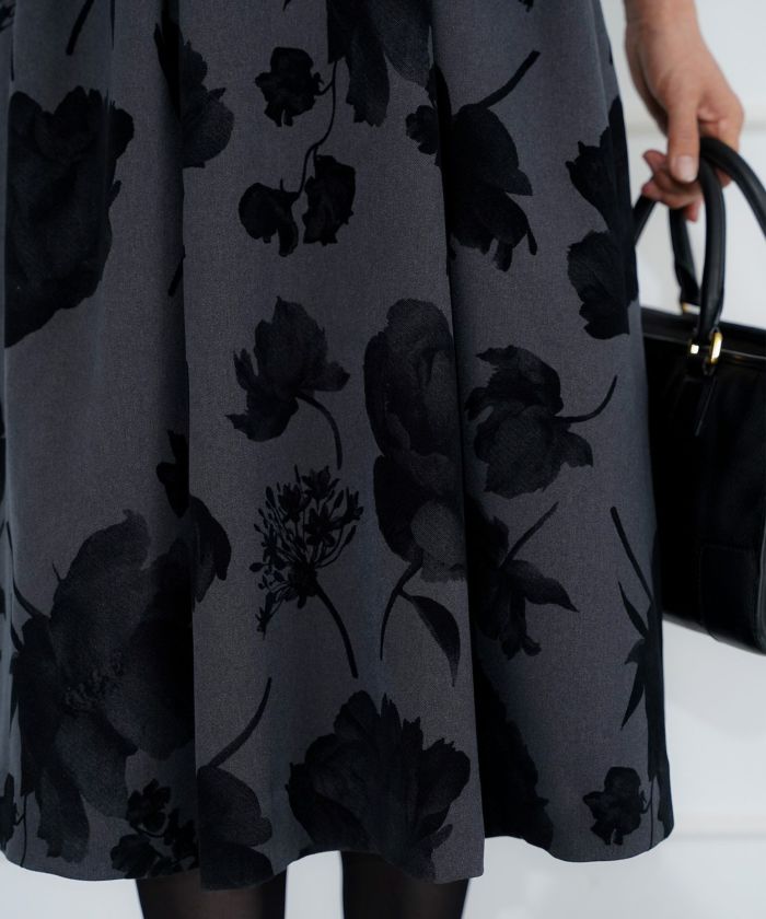 パターン ボトムス レディース 上品 きれいめ オケージョン シンプル エレガント フラワー M L LL ジョイントスペース