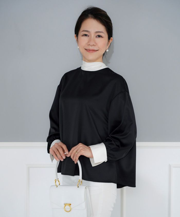 パターン ブラウス レディース 上品 きれいめ オケージョン シンプル エレガント ジョイントスペース