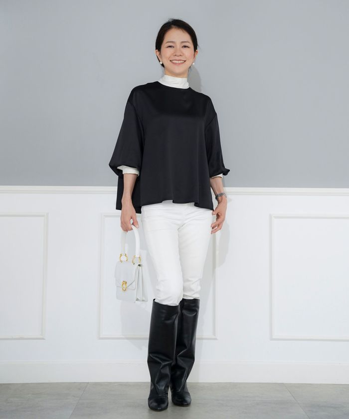 パターン ブラウス レディース 上品 きれいめ オケージョン シンプル エレガント ジョイントスペース