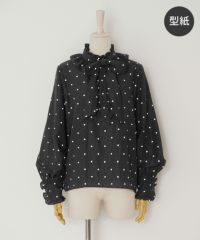 型紙 フリルネック リボンタイ ブラウス Joint Space 全1色｜jsc949-0148【1】