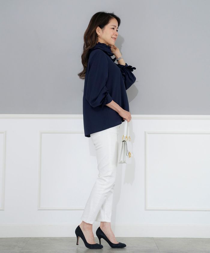 パターン ブラウス レディース 上品 きれいめ オケージョン シンプル エレガント フリー ジョイントスペース