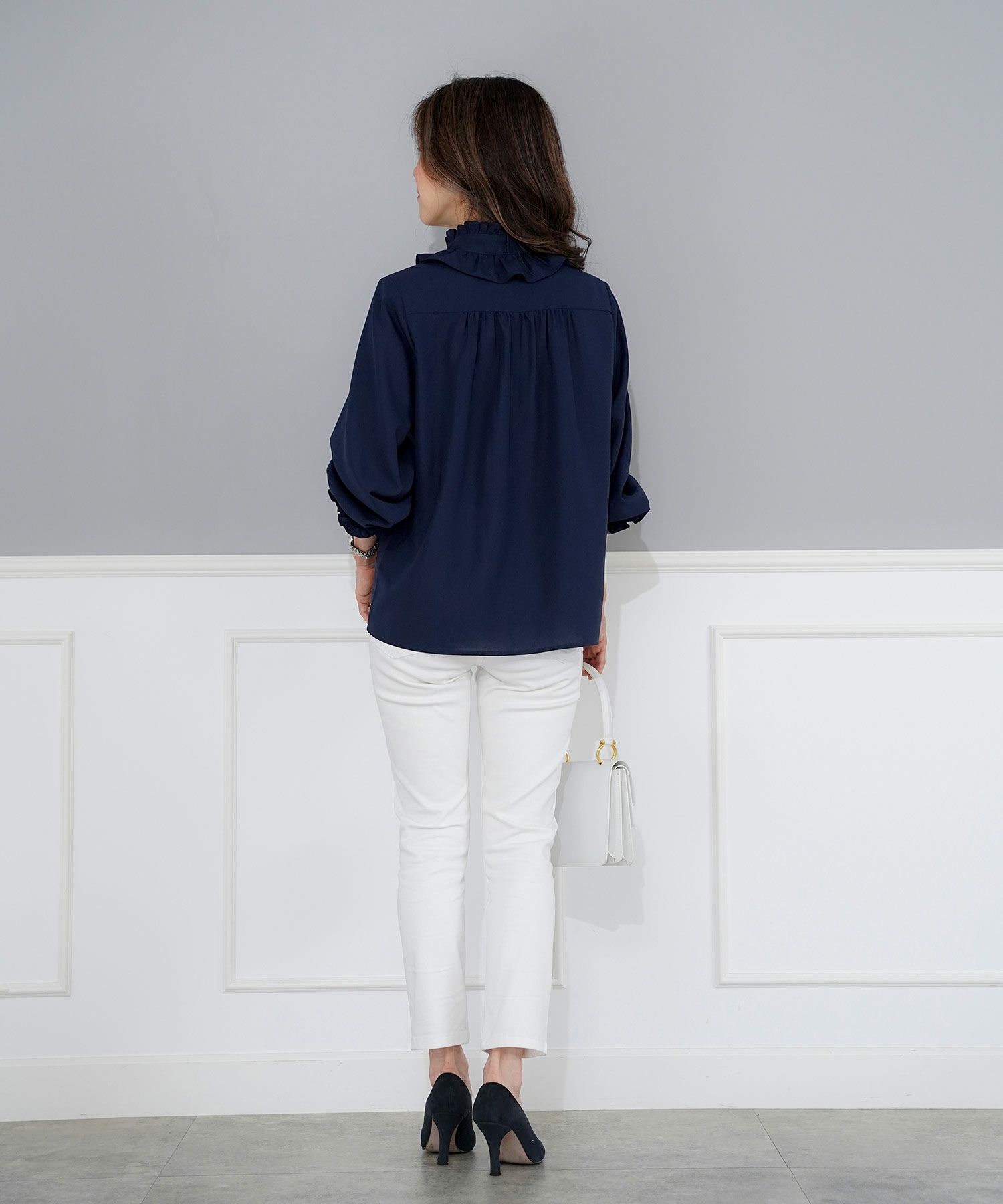 パターン ブラウス レディース 上品 きれいめ オケージョン シンプル エレガント フリー ジョイントスペース