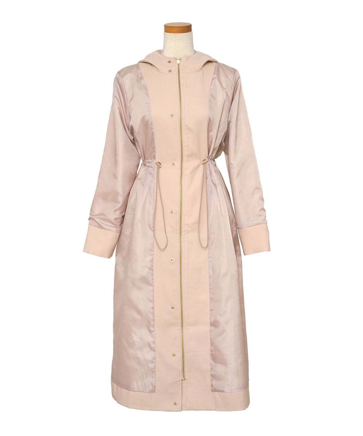 マウンテンパーカー スカラップ デザイン アウター 大人フェミニン 春 秋 きれいめ カジュアル フード付き  通勤  アウター 通学 デイリー オフィスカジュアル レディース ロング丈 アイボリー ピンクベージュ ネイビー