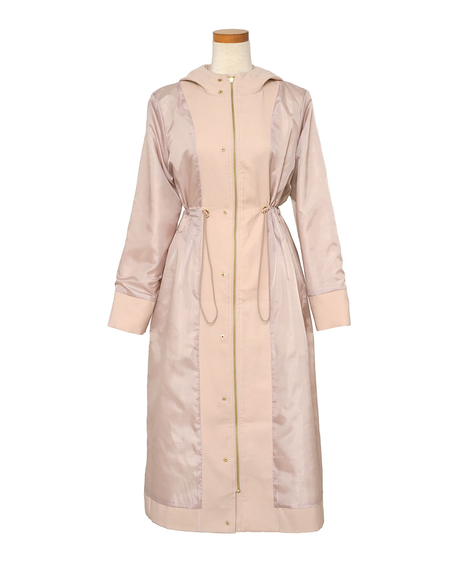 マウンテンパーカー スカラップ デザイン アウター 大人フェミニン 春 秋 きれいめ カジュアル フード付き  通勤  アウター 通学 デイリー オフィスカジュアル レディース ロング丈 アイボリー ピンクベージュ ネイビー