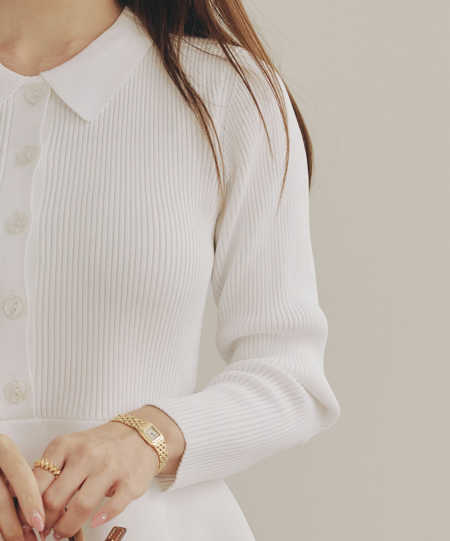 手洗い可 レディース ミモレ 大人 上品 長袖 きれいめ オフィス 秋冬 春 かわいい ジョイントスペース