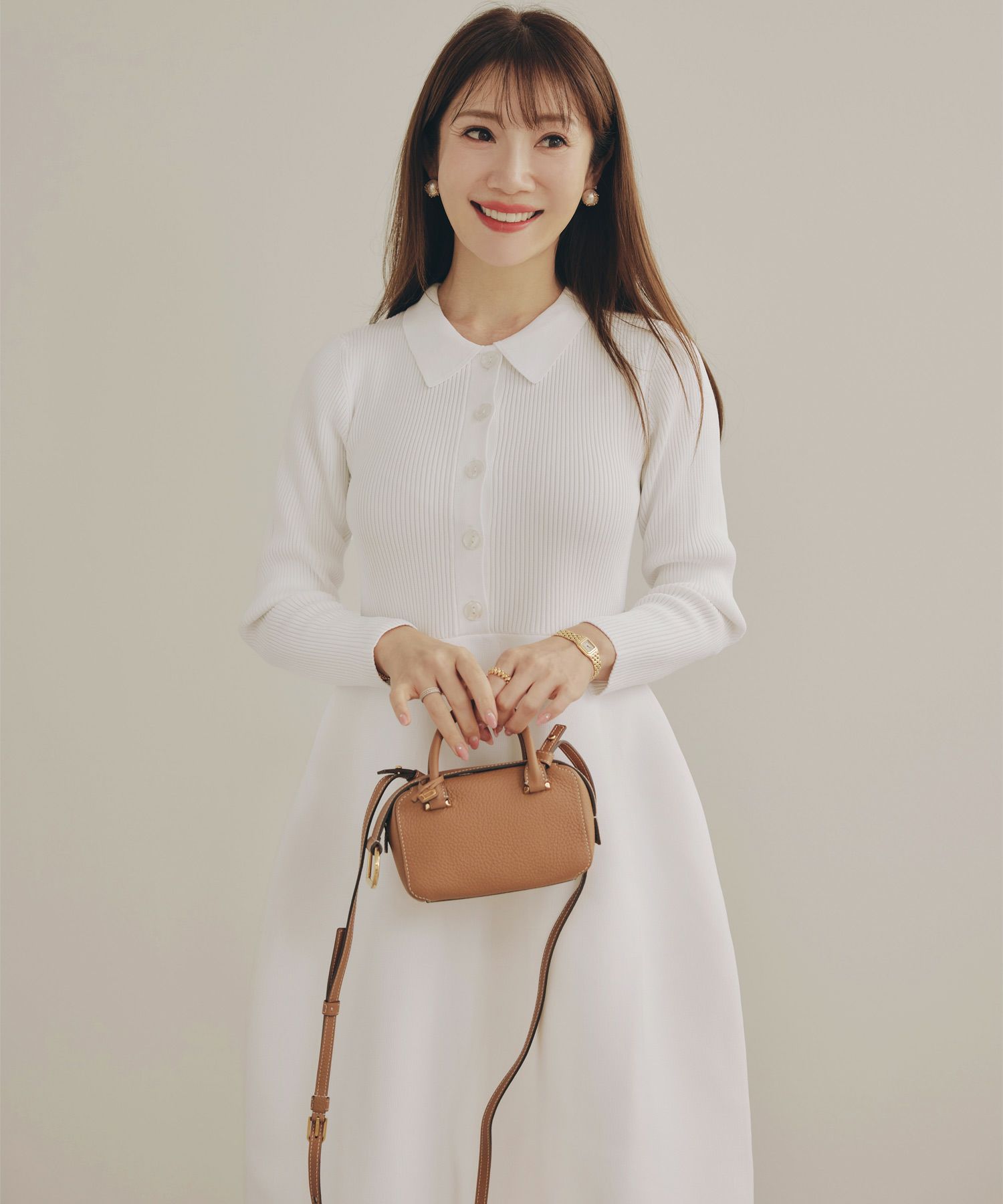 手洗い可 レディース ミモレ 大人 上品 長袖 きれいめ オフィス 秋冬 春 かわいい ジョイントスペース