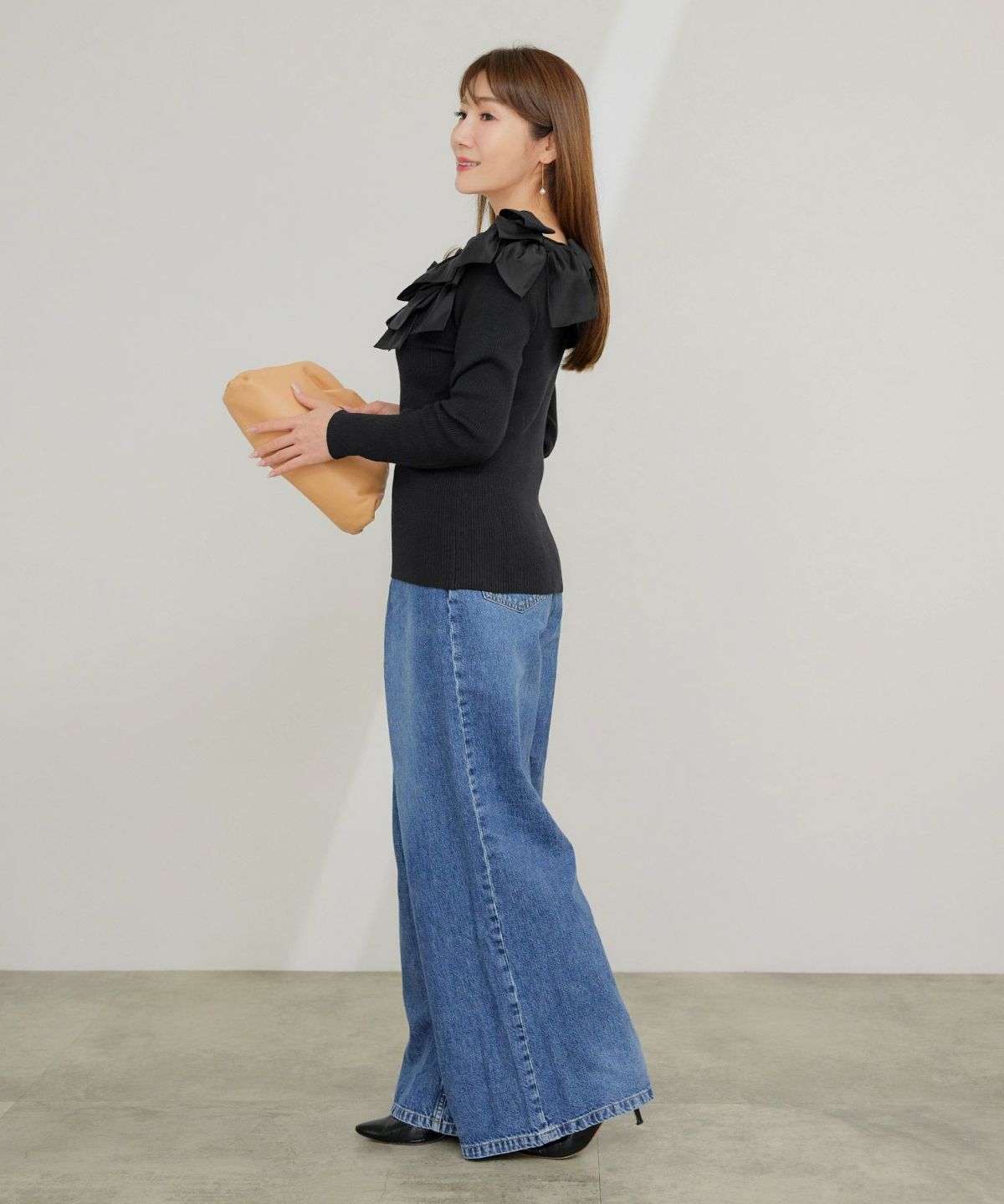 手洗い可 レディース 長袖 秋冬春 長袖 大人可愛い 上品 きれいめ フェミニン ジョイントスペース