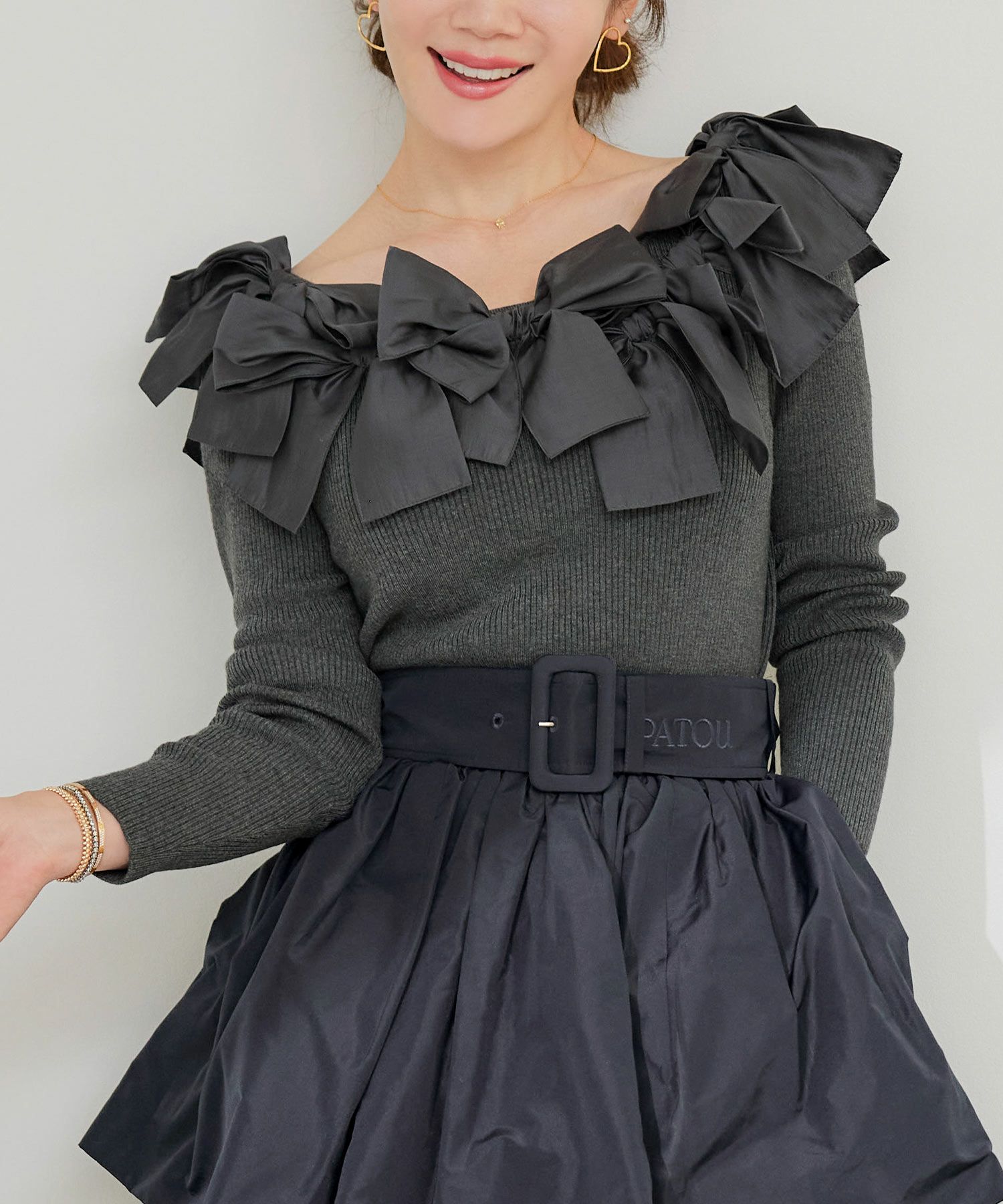 手洗い可 レディース 長袖 秋冬春 長袖 大人可愛い 上品 きれいめ フェミニン ジョイントスペース