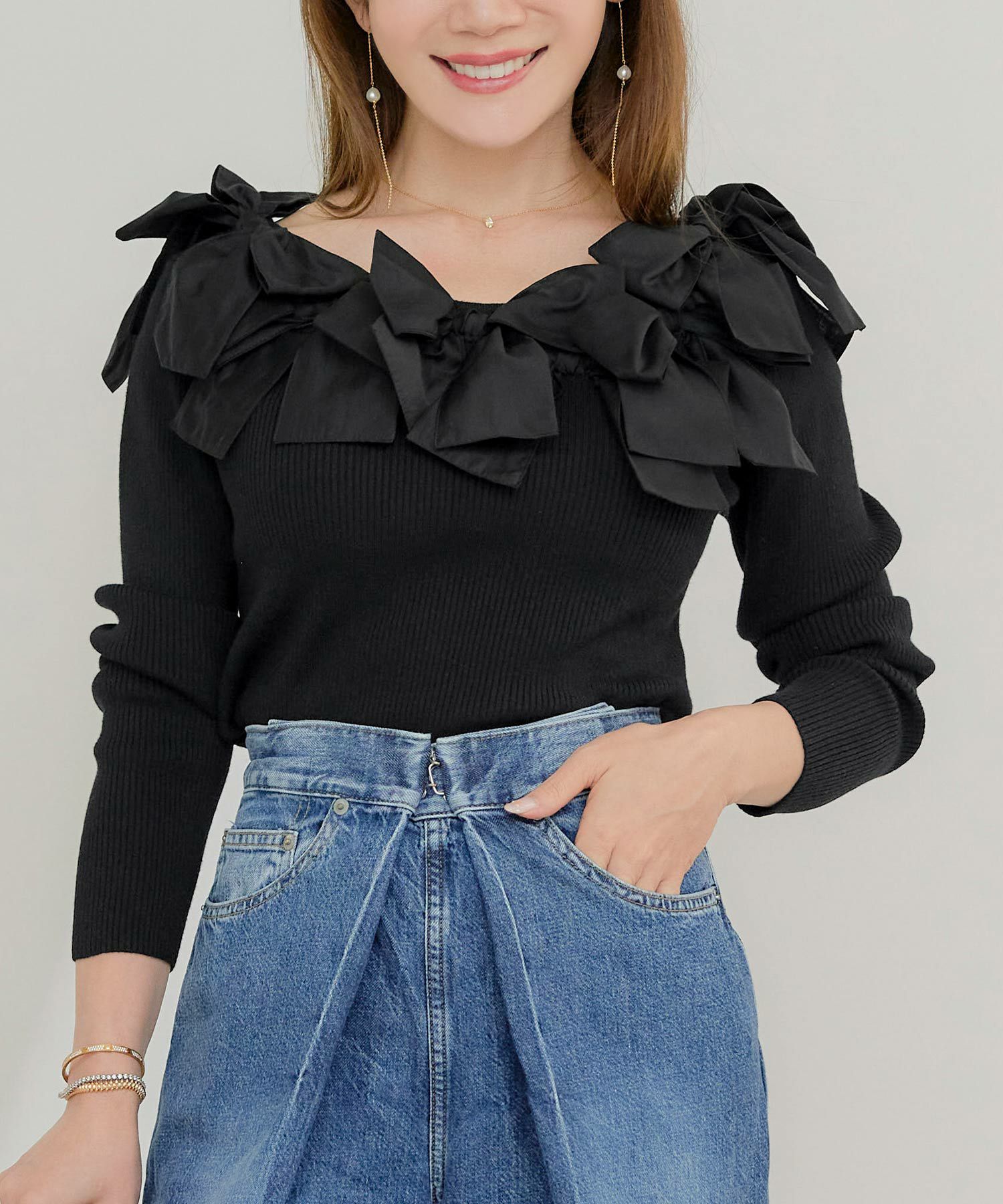 手洗い可 レディース 長袖 秋冬春 長袖 大人可愛い 上品 きれいめ フェミニン ジョイントスペース