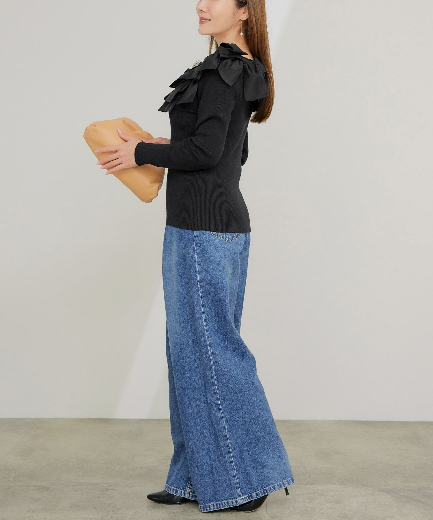手洗い可 レディース 長袖 秋冬春 長袖 大人可愛い 上品 きれいめ フェミニン ジョイントスペース