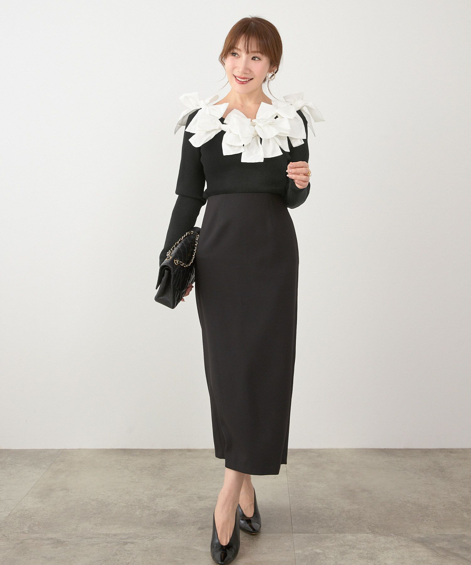 手洗い可 レディース 長袖 秋冬春 長袖 大人可愛い 上品 きれいめ フェミニン ジョイントスペース