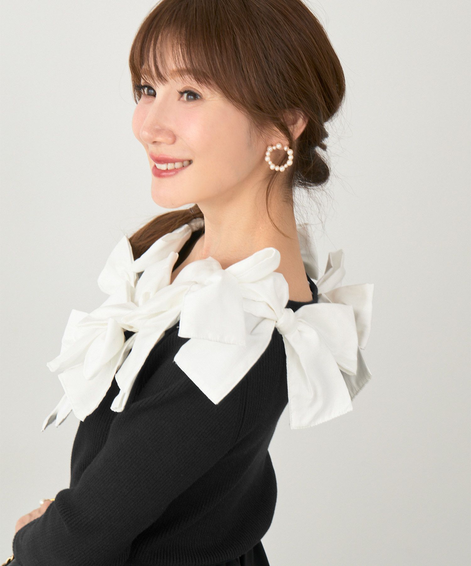手洗い可 レディース 長袖 秋冬春 長袖 大人可愛い 上品 きれいめ フェミニン ジョイントスペース
