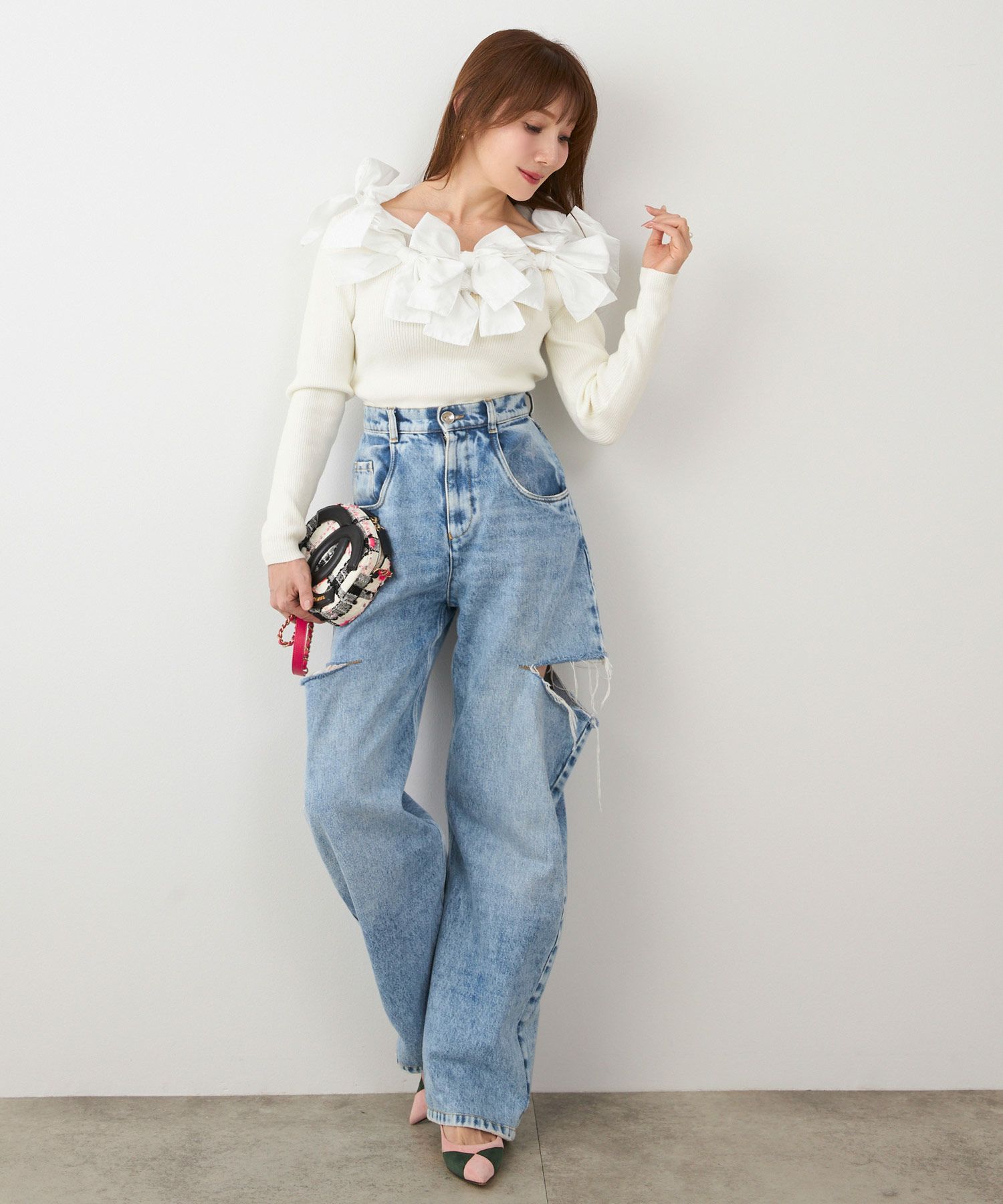 新色追加 手洗い可 レディース 長袖 秋冬春 長袖 大人可愛い 上品 きれいめ フェミニン ジョイントスペース