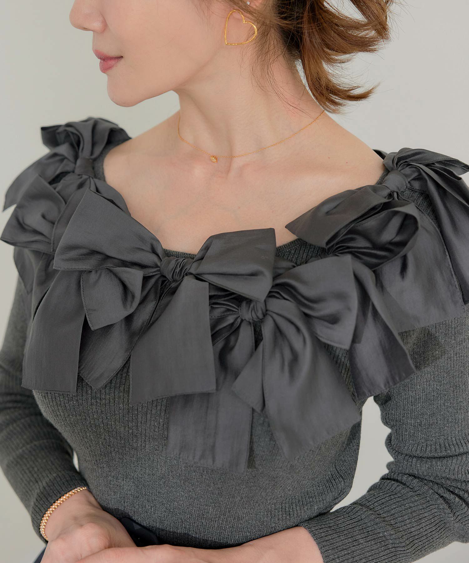 新色追加 手洗い可 レディース 長袖 秋冬春 長袖 大人可愛い 上品 きれいめ フェミニン ジョイントスペース