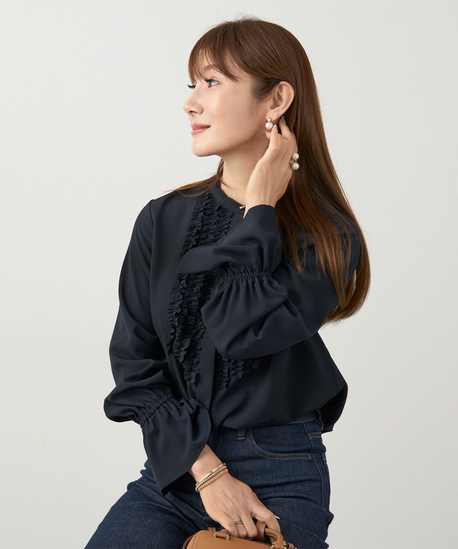 手洗い可 長袖 大人カジュアル オフィス きれいめ 上品 フェニミン 大人可愛い ジョイントスペース