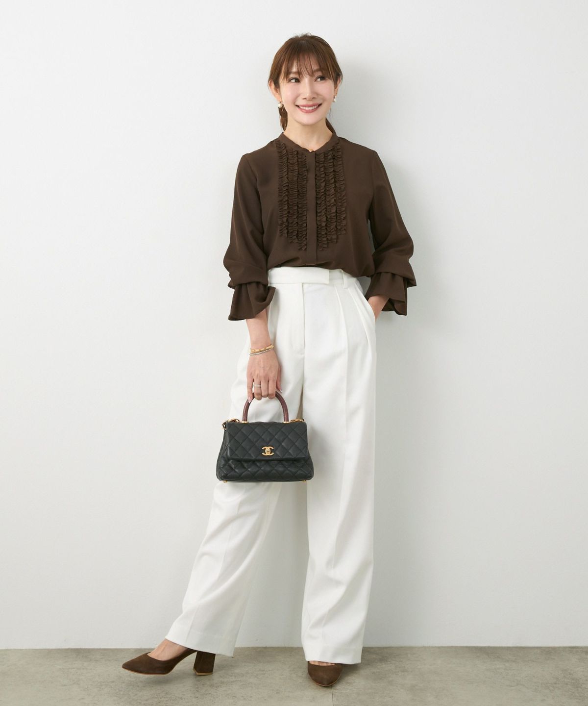 手洗い可 長袖 大人カジュアル オフィス きれいめ 上品 フェニミン 大人可愛い ジョイントスペース