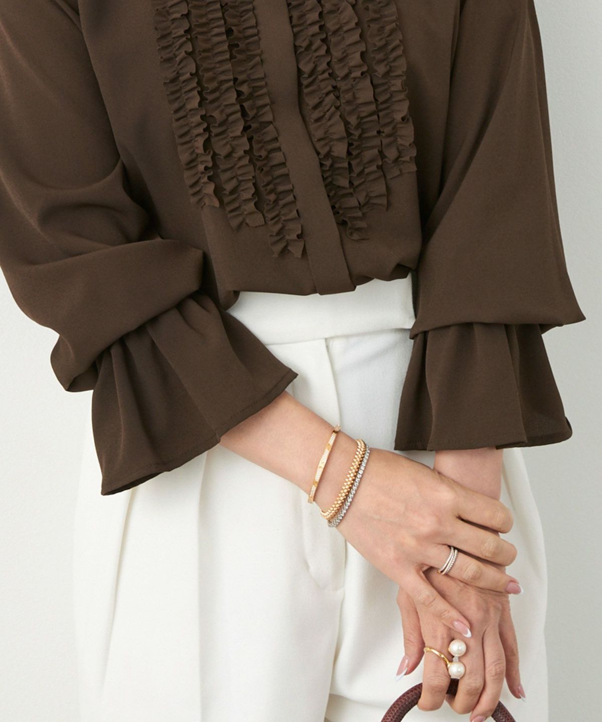 手洗い可 長袖 大人カジュアル オフィス きれいめ 上品 フェニミン 大人可愛い ジョイントスペース