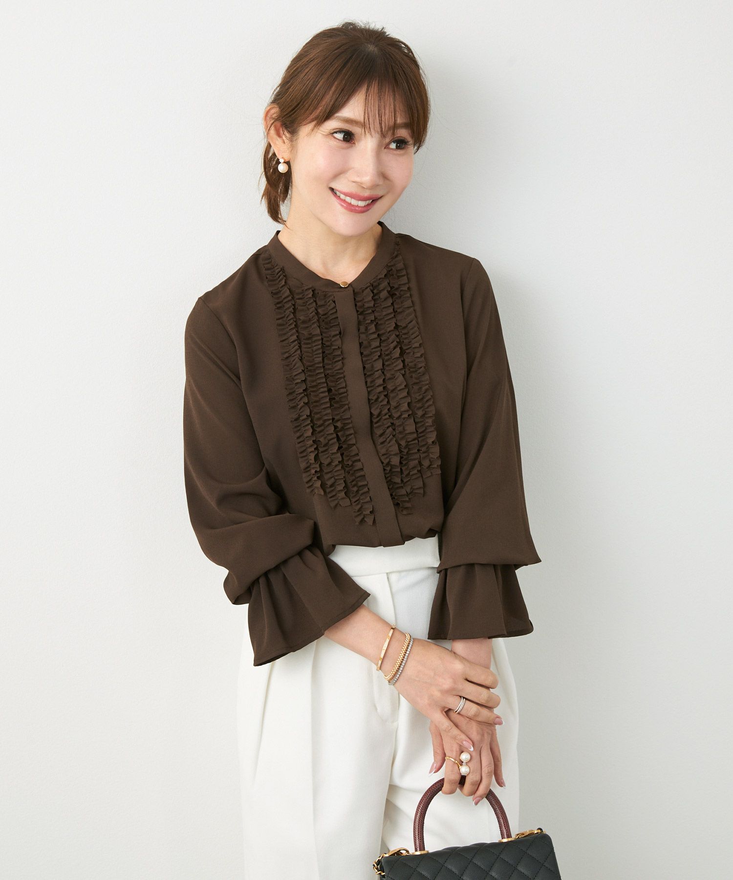 手洗い可 長袖 大人カジュアル オフィス きれいめ 上品 フェニミン 大人可愛い ジョイントスペース