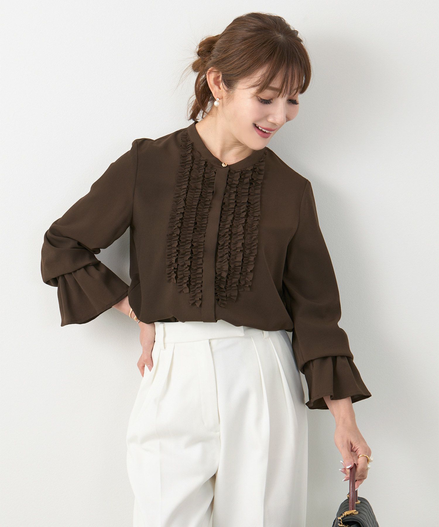 手洗い可 長袖 大人カジュアル オフィス きれいめ 上品 フェニミン 大人可愛い ジョイントスペース