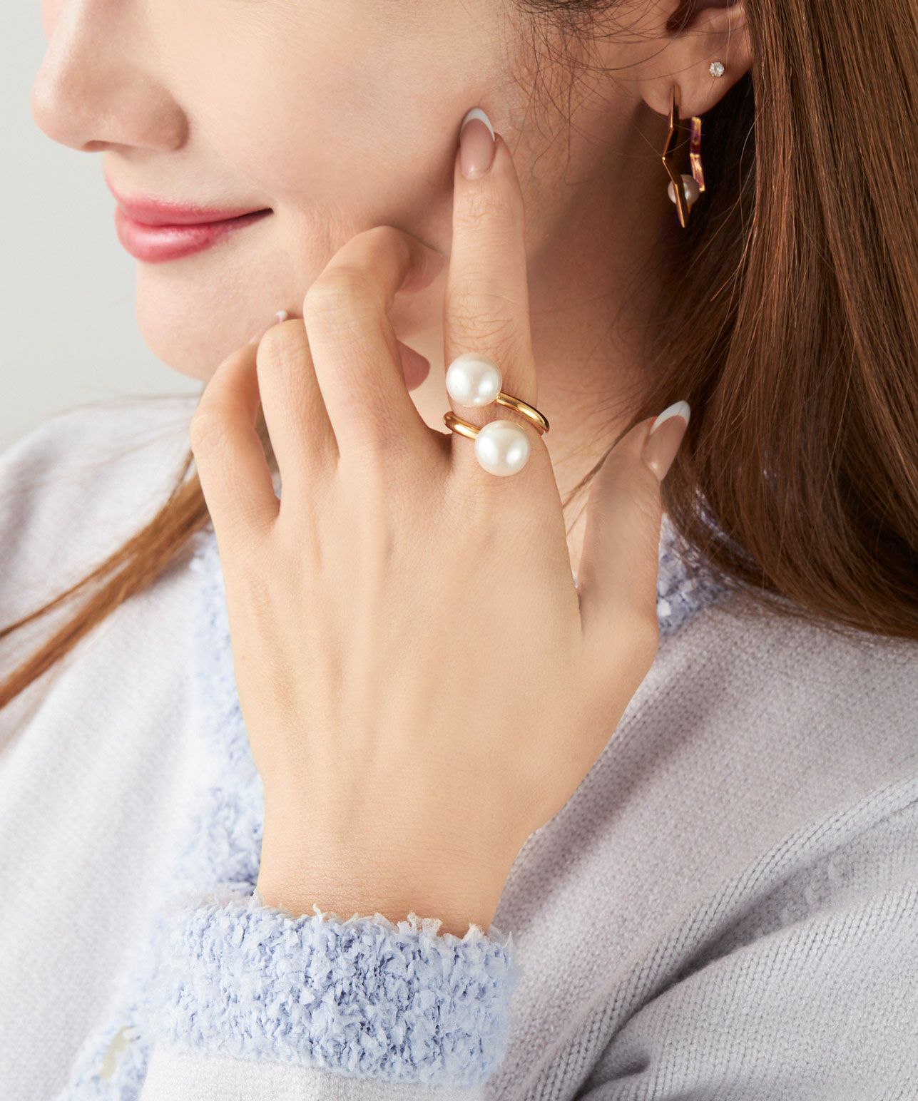 ツイスト ボリューム パール リング Twist Volume Pearl Ring