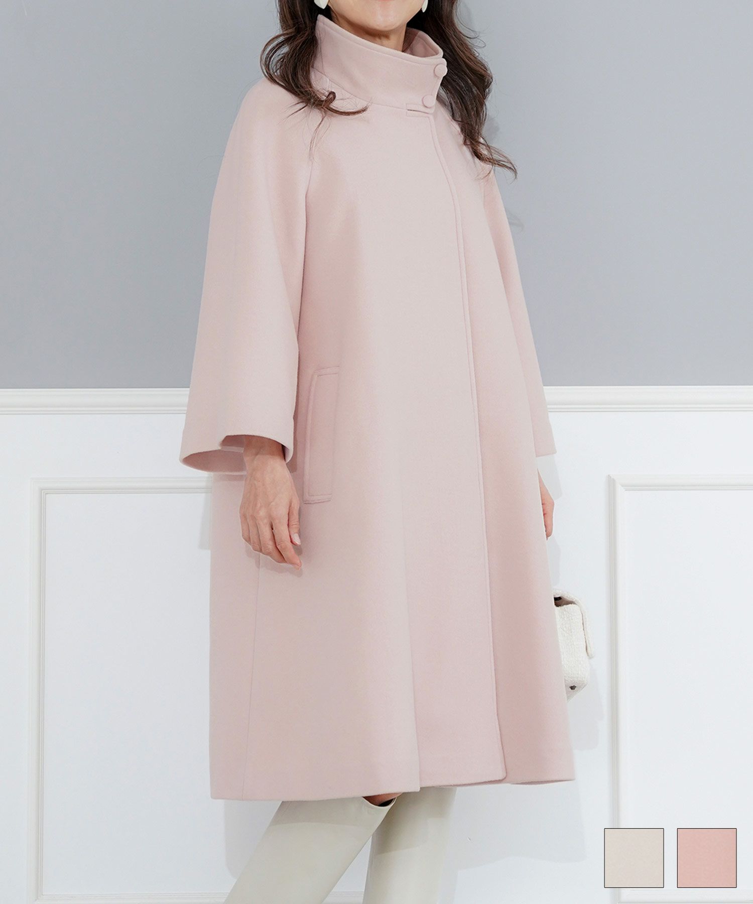 スタンドカラー ベルスリーブ コート Joint Space 全2色｜jsc141-0138【1】