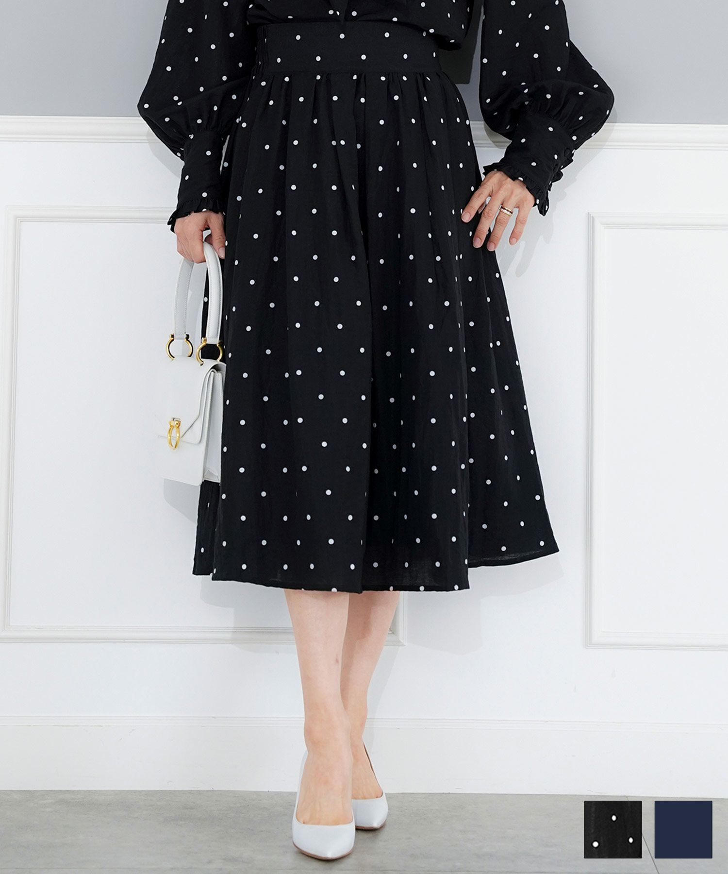 ギャザー フレア スカート Joint Space 全2色｜jsc641-0143【1】