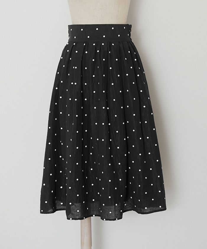 手洗い可 ボトムス レディース ドット 無地 上品 きれいめ オケージョン シンプル エレガント ジョイントスペース