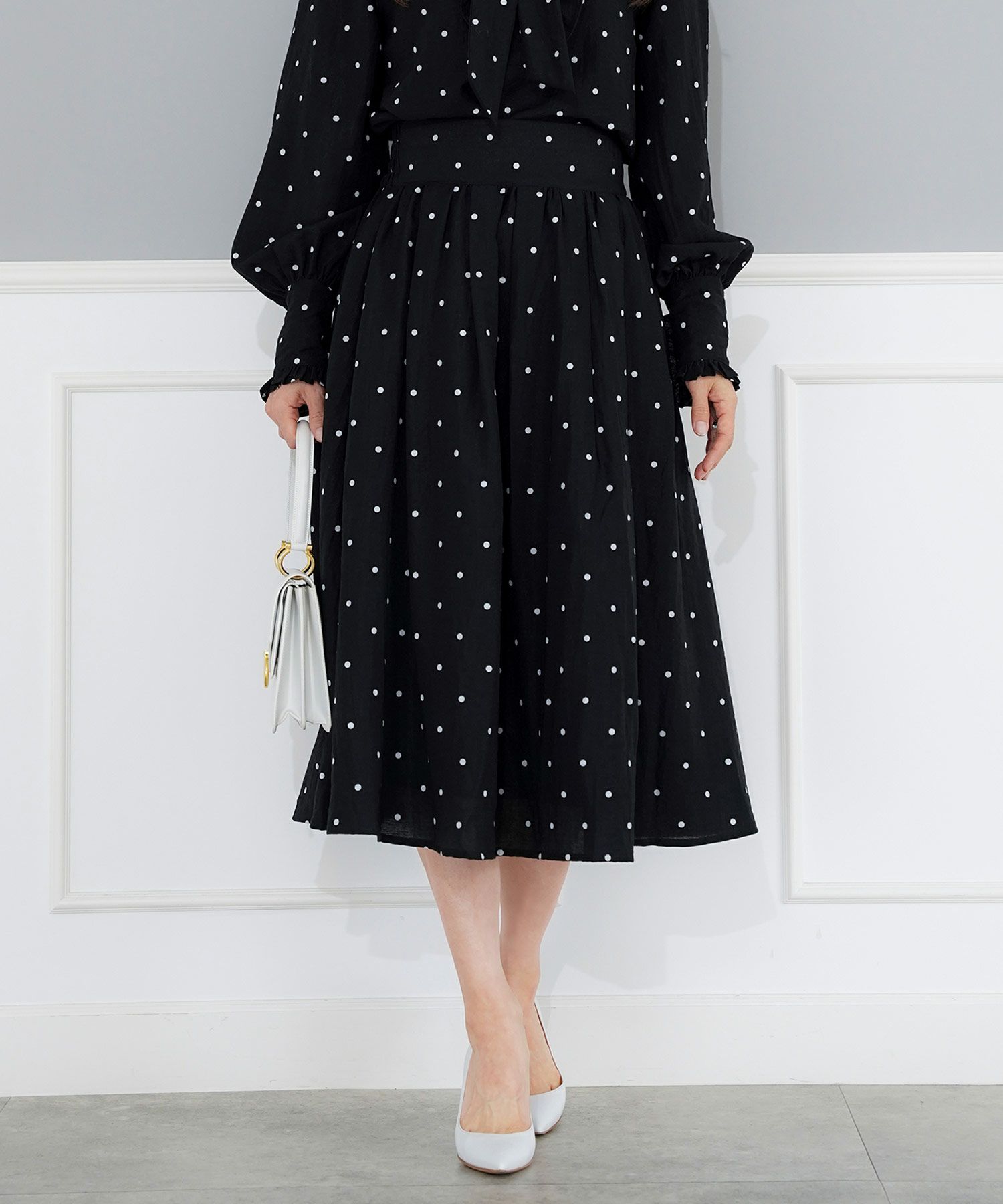 手洗い可 ボトムス レディース ドット 無地 上品 きれいめ オケージョン シンプル エレガント ジョイントスペース