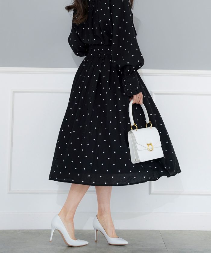 手洗い可 ボトムス レディース ドット 無地 上品 きれいめ オケージョン シンプル エレガント ジョイントスペース