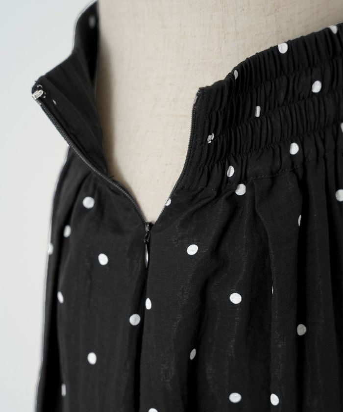 手洗い可 ボトムス レディース ドット 無地 上品 きれいめ オケージョン シンプル エレガント ジョイントスペース