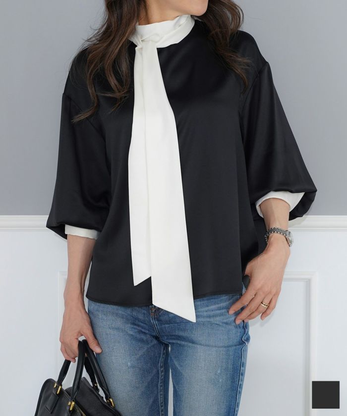 【美品】Heve へイヴ チューリップボンディングブラウス ブラック Heve ヘイブ チューリップボンディングブラウス ブラック