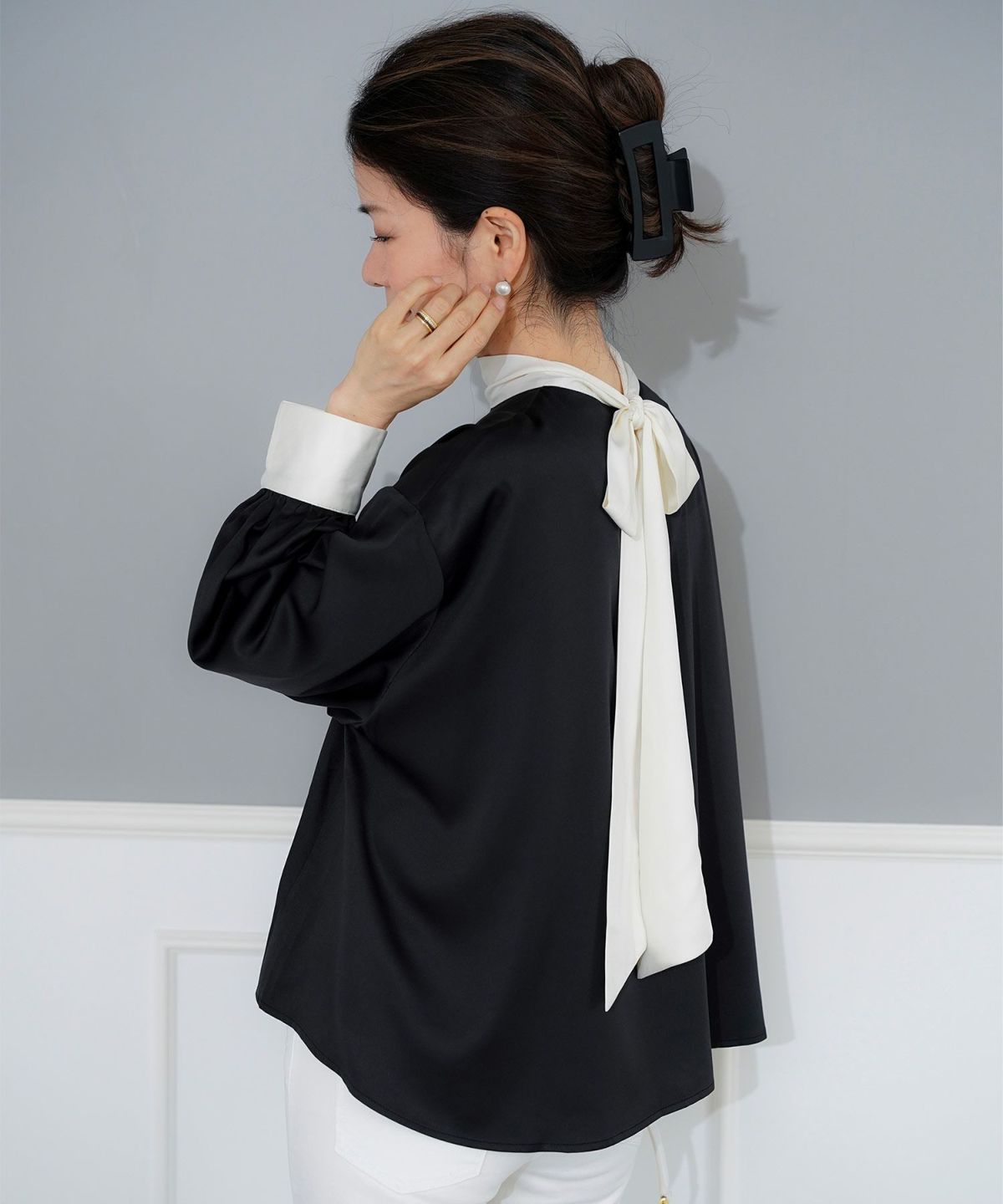 手洗い可 トップス レディース 上品 きれいめ オケージョン シンプル エレガント ジョイントスペース