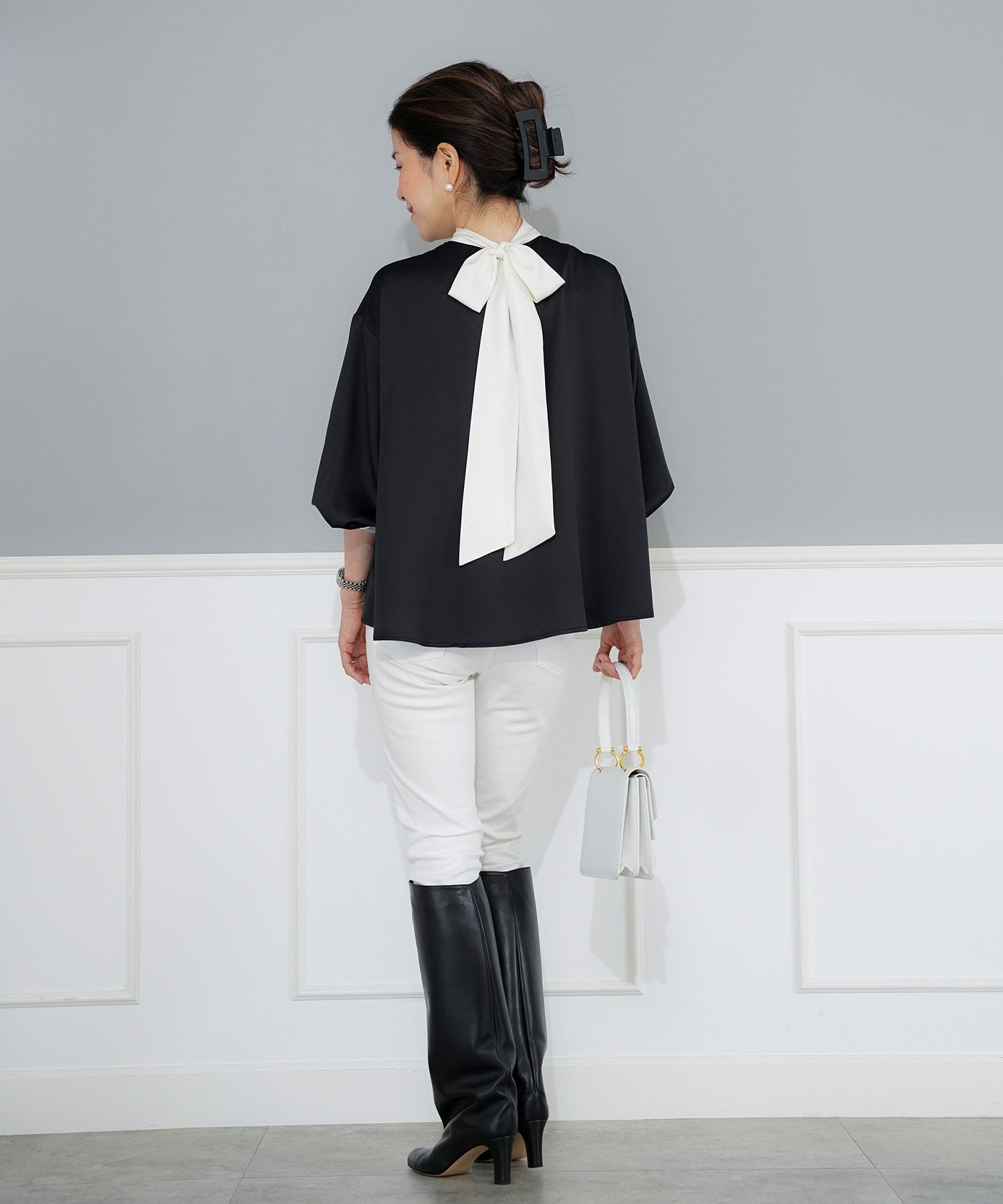 手洗い可 トップス レディース 上品 きれいめ オケージョン シンプル エレガント ジョイントスペース