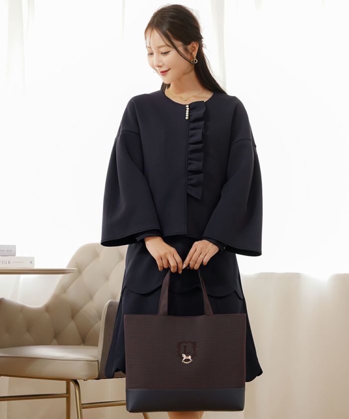 フリル ダンボールニット ミドル コート le reve vaniller 全2色