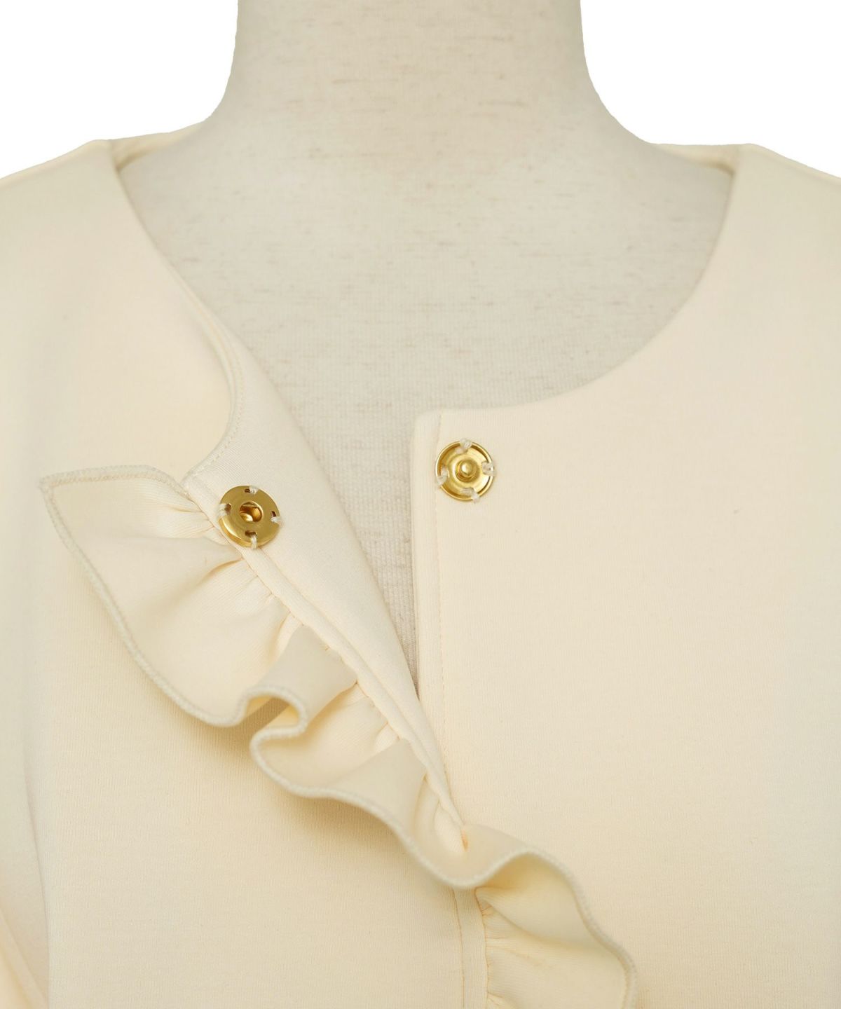 アウター ダンボールニット ミドル丈 ショート丈 通勤 結婚式 披露宴 セレモニー 成人式 同窓会 デート 女子会 誕生日会 演奏会 発表会 七五三 20代 30代 パール フリル 長袖 オケージョン アイボリー ネイビー