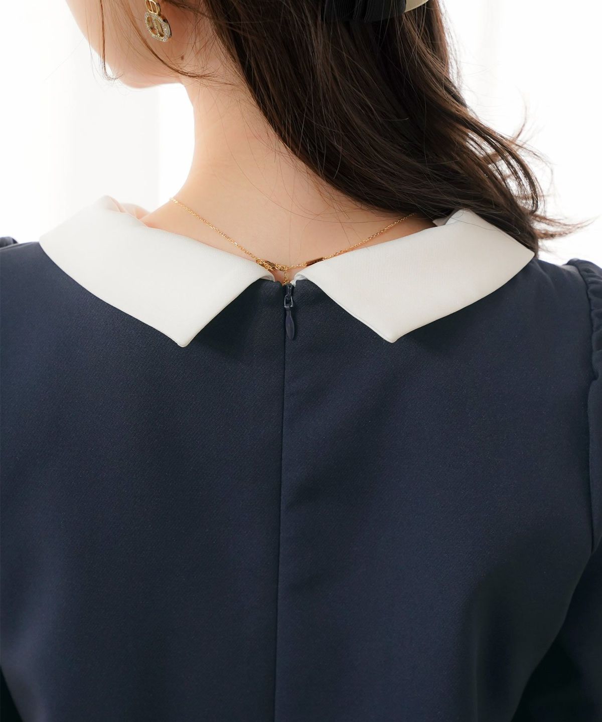 入園式 入学式 卒園式 卒業式 七五三 セレモニー フォーマル ドレス 襟付き スカラップ ティアード きれいめ レディース 大人可愛い 上品 クラシカル 清楚 華やか 長袖 春 秋 冬 低身長 高身長 サイズ展開 ママコーデ 親子行事