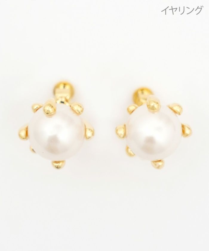 クラウン フラワー ピアス イヤリング Crown Flower Pierce Earring