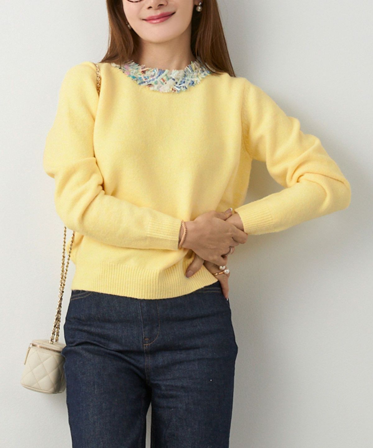 手洗い可 レディース 長袖 秋冬 長袖 大人可愛い 上品 きれいめ 大人カジュアル フェミニン ジョイントスペース